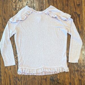 Poof! Girls' Long Sleeve Ruffle Top - Soft Pink